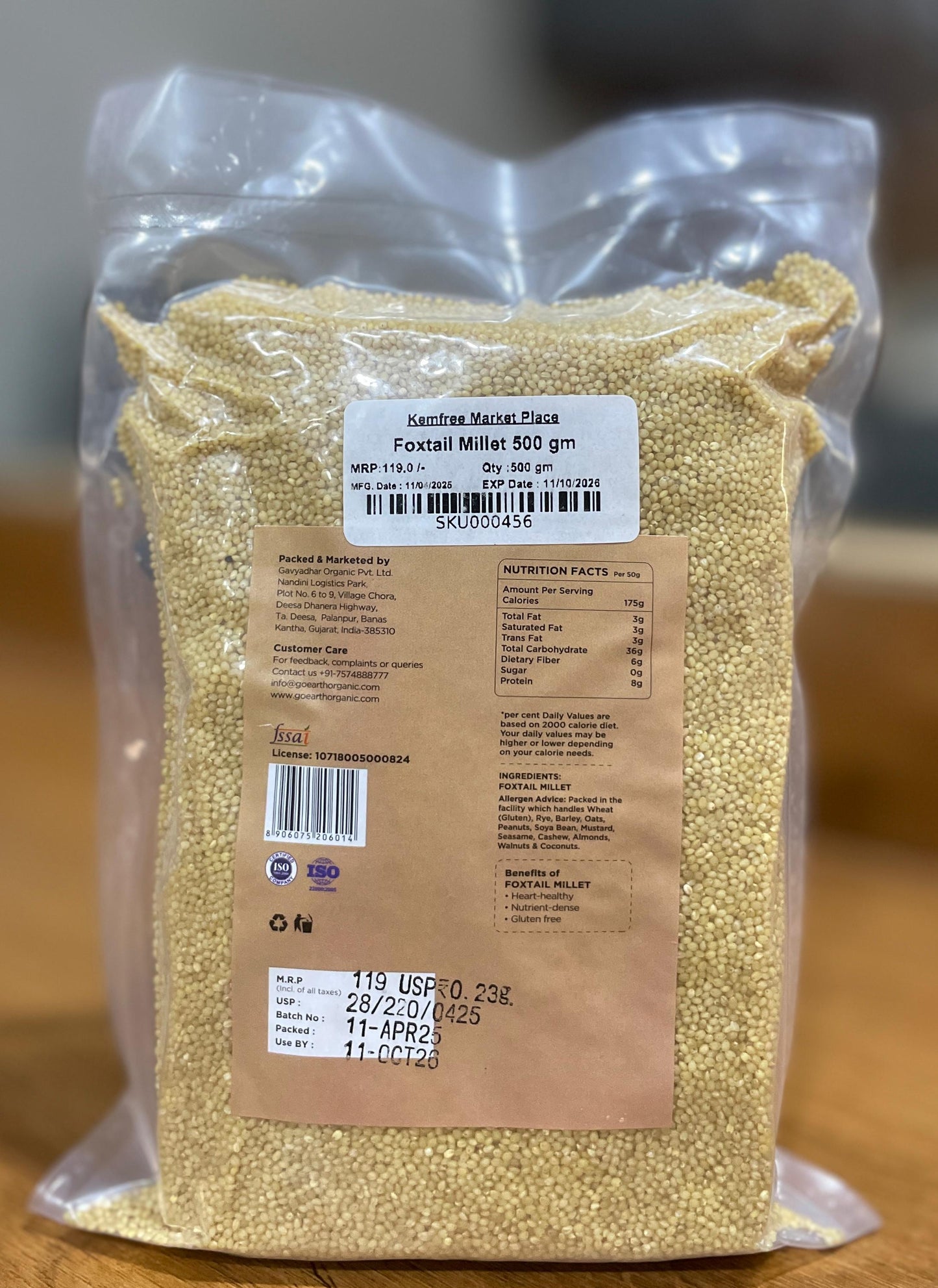 GoEarth Organic Foxtail Millet 500 GM