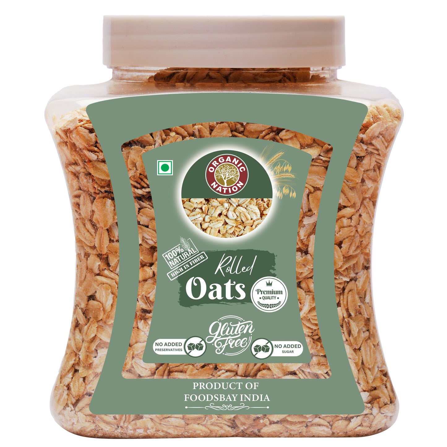 Organic Nation Rolled Oats (600 GM)