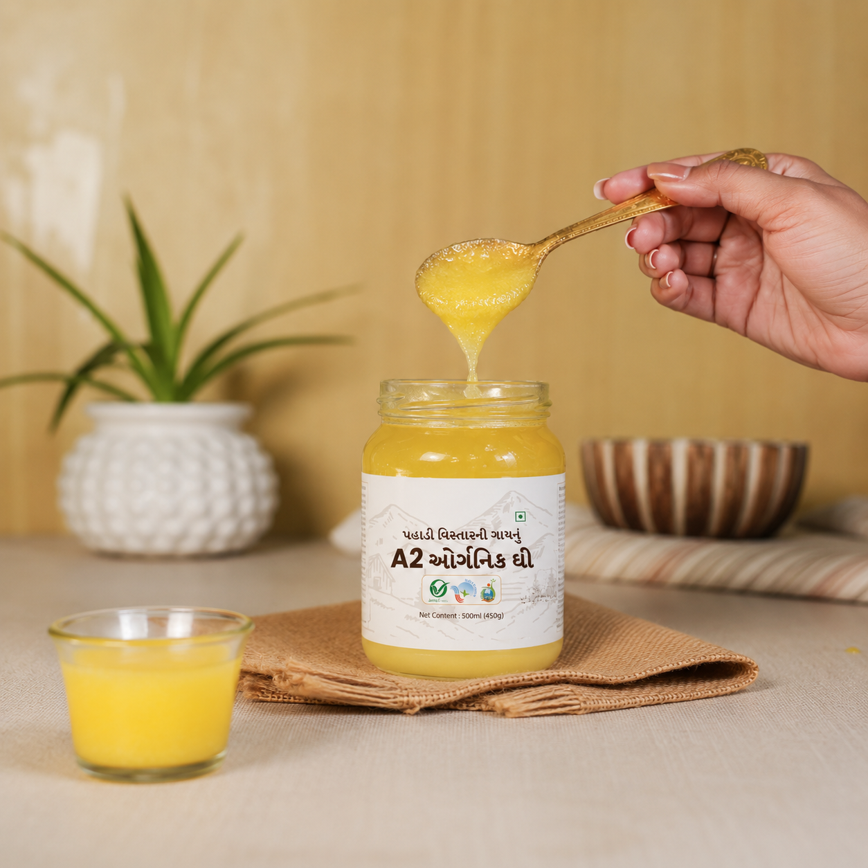 A2 Organic Pahadi Cow Ghee 500 ML