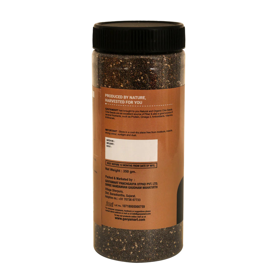 Gavyamart Raw Black Chia Seeds