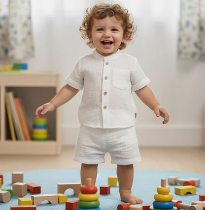 Tiny Tiggy Premium Double Gauze Cotton Boy Co-ord Set - Ultra Soft and Breathable fabric
