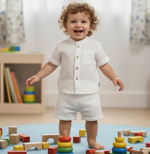 Tiny Tiggy Premium Double Gauze Cotton Boy Co-ord Set - Ultra Soft and Breathable fabric
