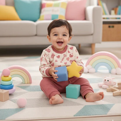 Tiny Tiggy Bamboo Cotton Printed Pyjama Set | Soft Top & Jogger Outfit for Infants