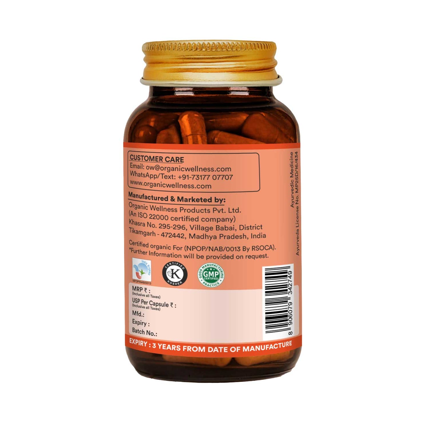 Organic Wellness Ginger 90 Capsules
