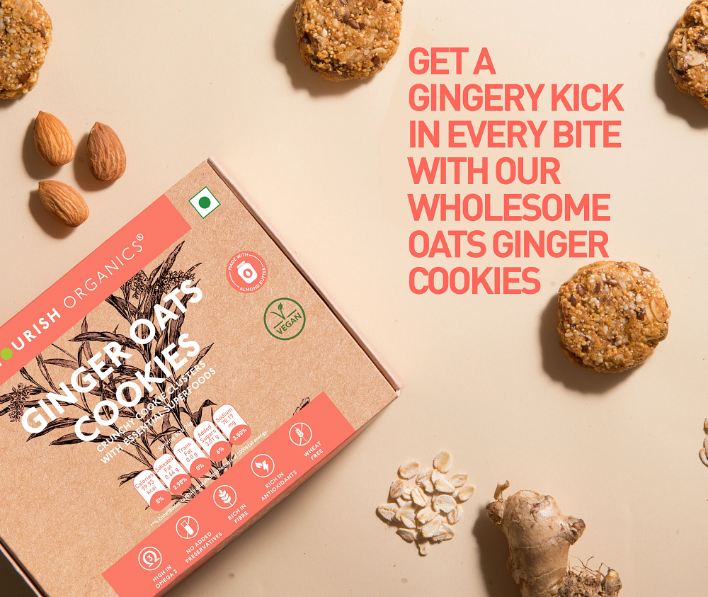 Nourish Organics Ginger Oats Cookies (120 GM)