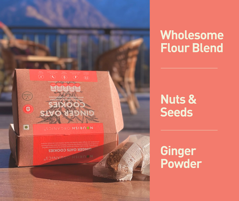 Nourish Organics Ginger Oats Cookies (120 GM)