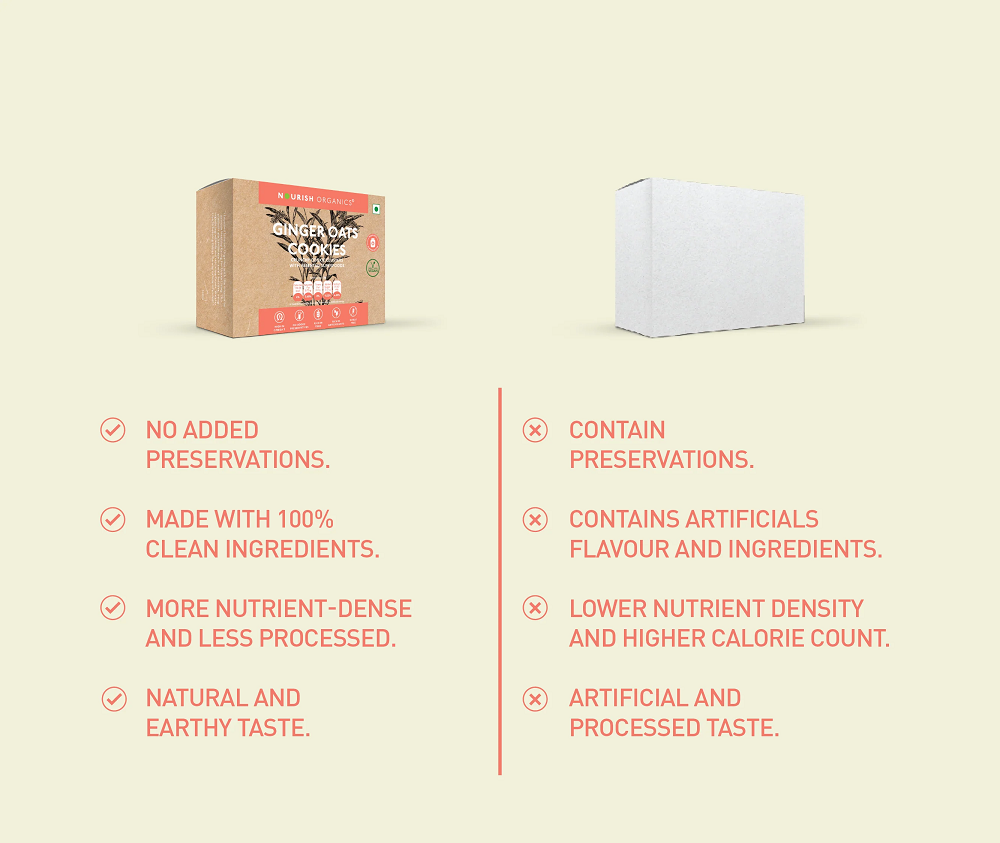 Nourish Organics Ginger Oats Cookies (120 GM)