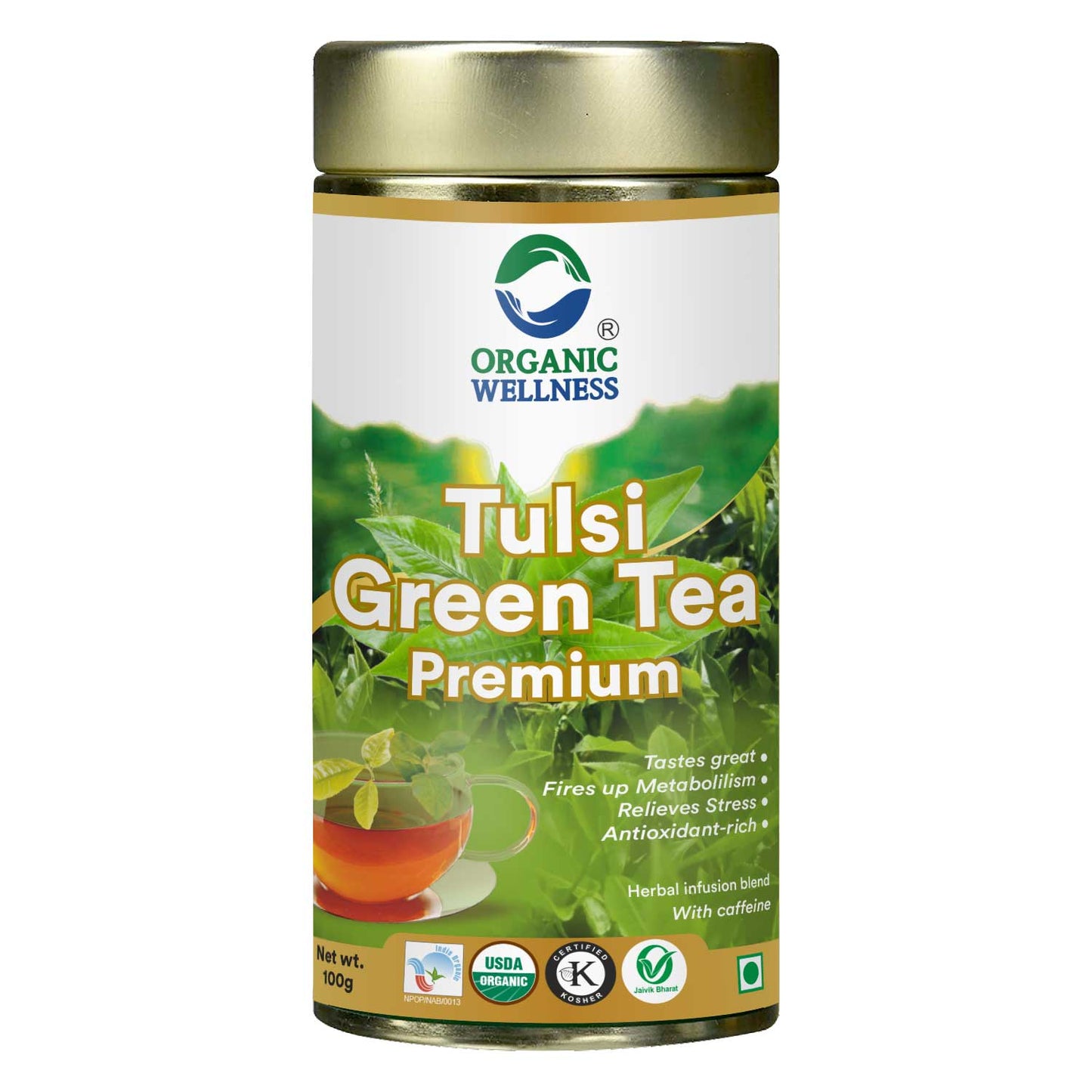 Organic Wellness Tulsi Green Tea Premium