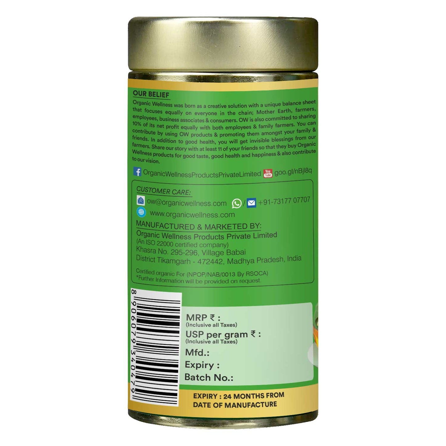 Organic Wellness Tulsi Green Tea Premium