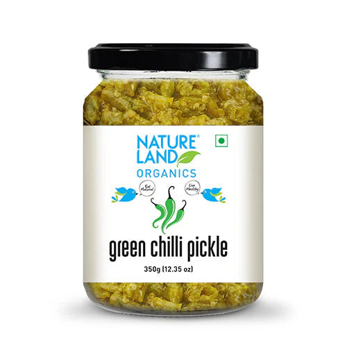 Natureland Organics Green Chilli Pickle 350 GM