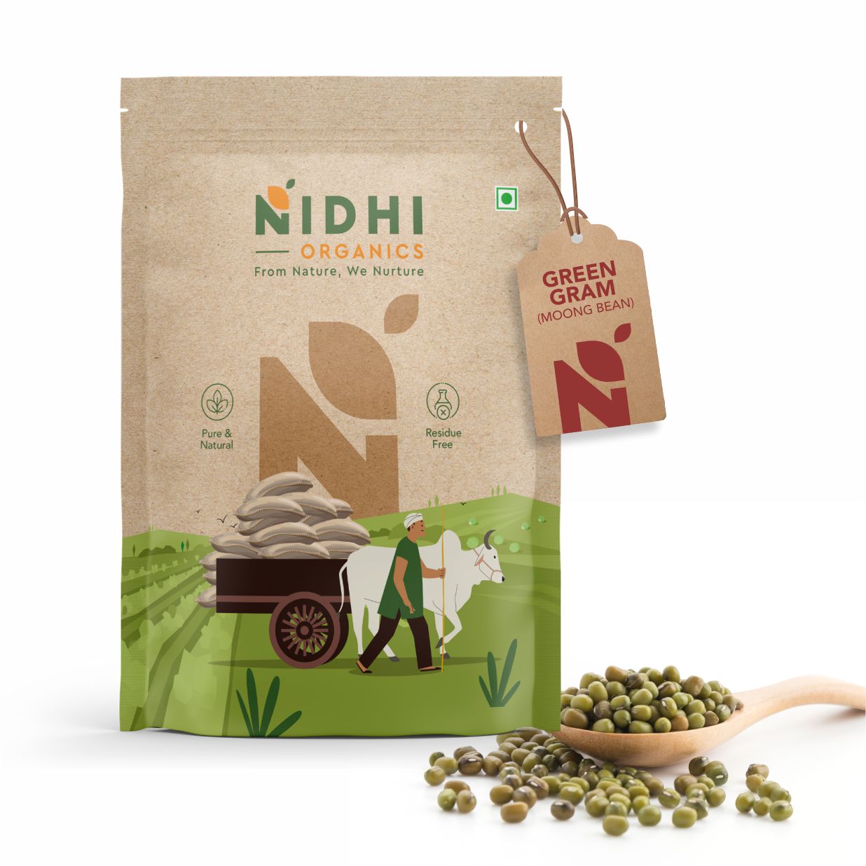 Nidhi Organics Desi Green Gram (Moong Bean)