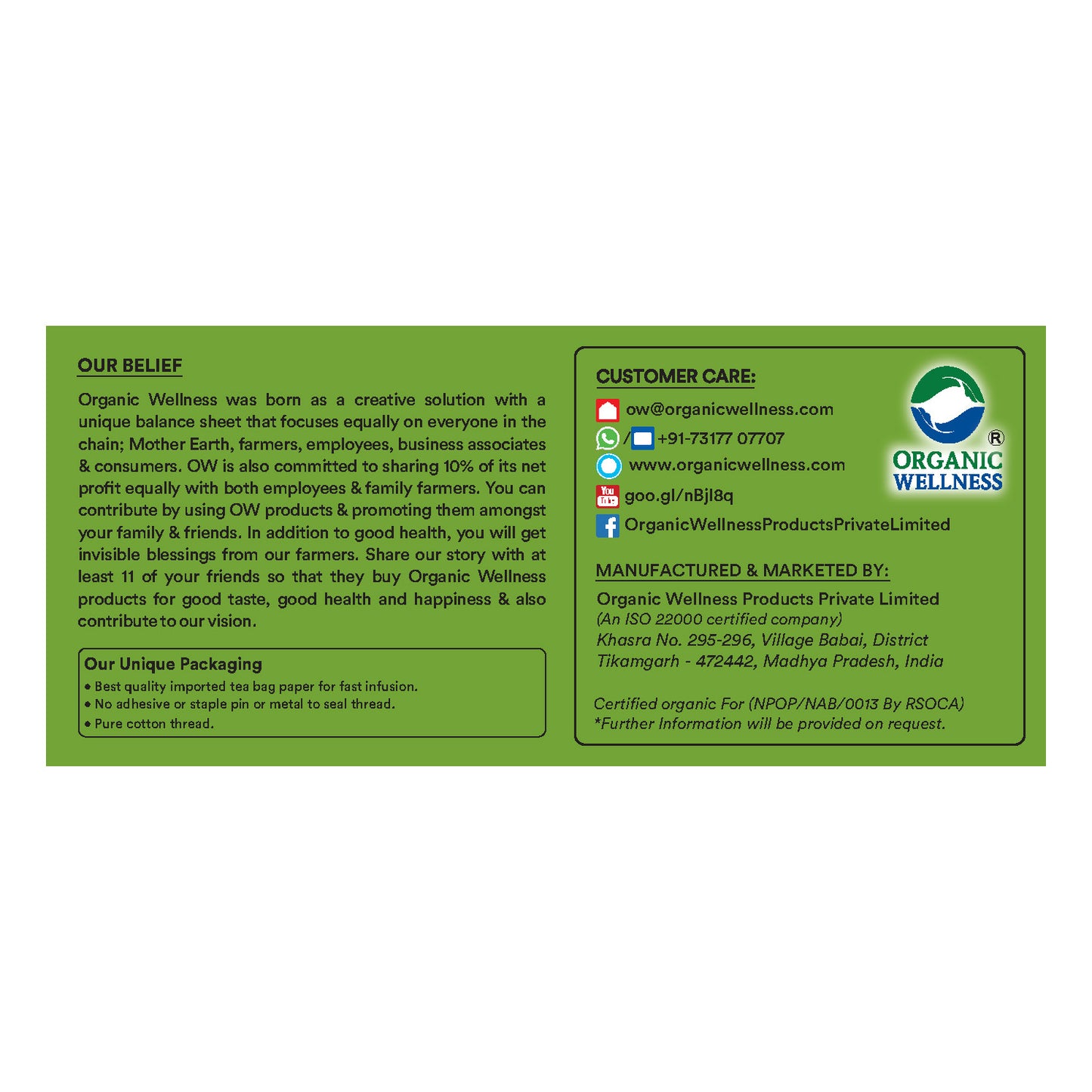 Organic Wellness Tulsi Green Tea Classic