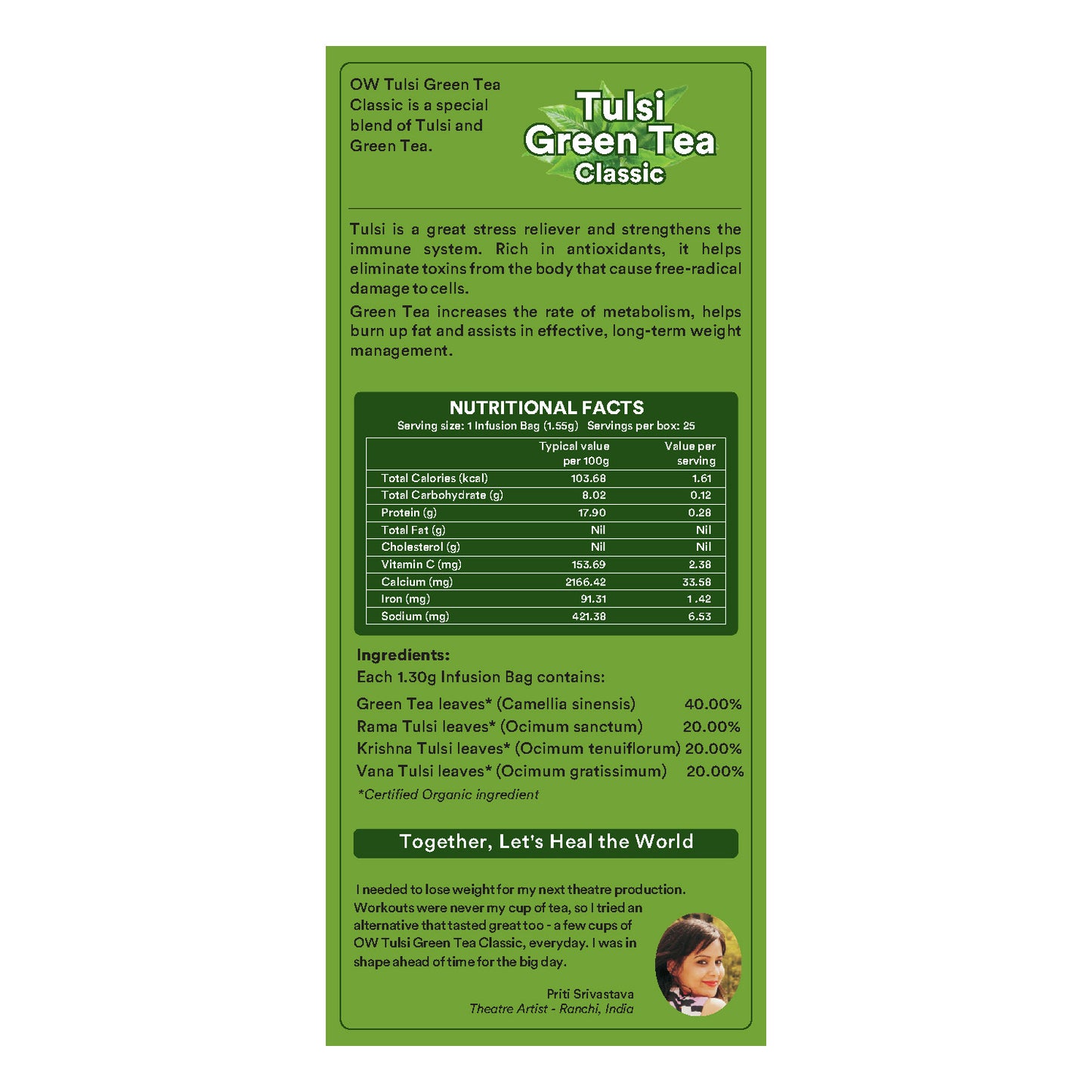 Organic Wellness Tulsi Green Tea Classic