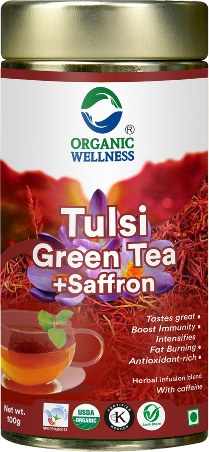 Organic Wellness Tulsi Green Tea + Saffron