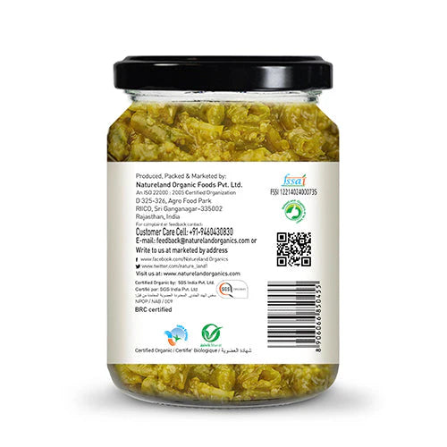 Natureland Organics Green Chilli Pickle 350 GM