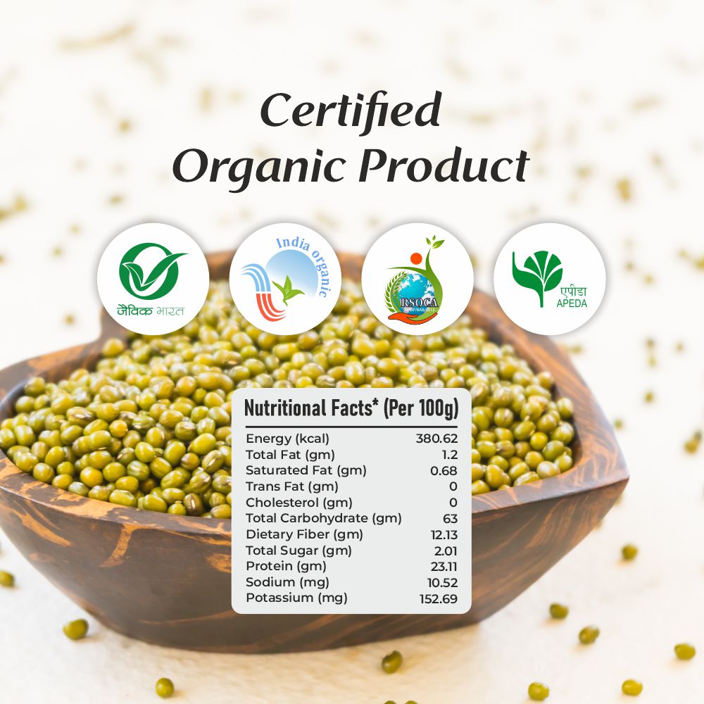 Nidhi Organics Desi Green Gram (Moong Bean)