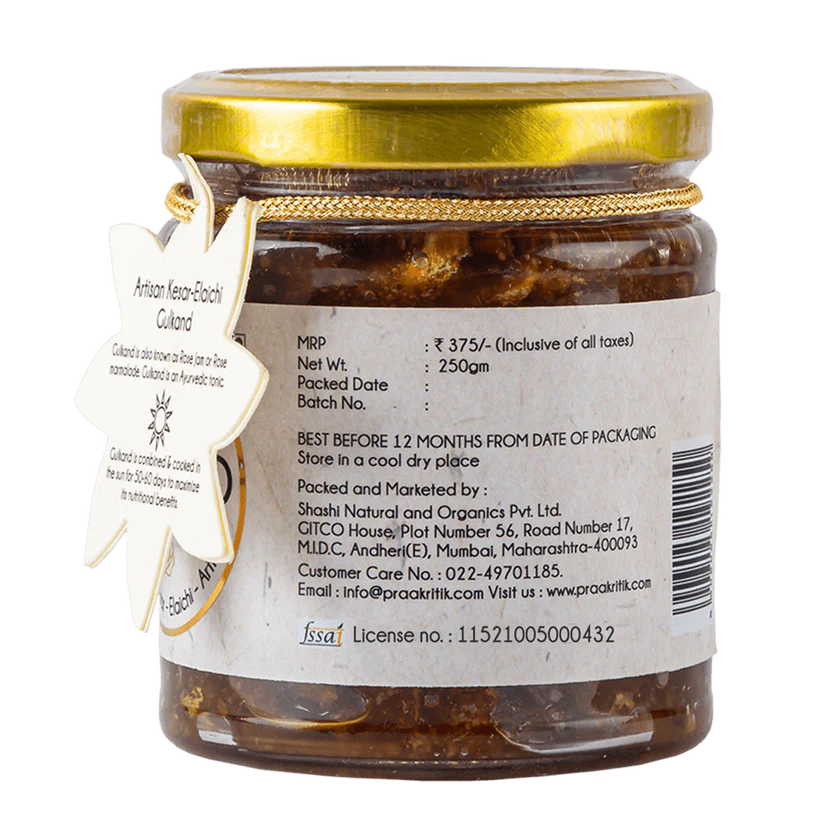 Praakritik Natural Gulkand Kesar Elaichi Artisan - 250g