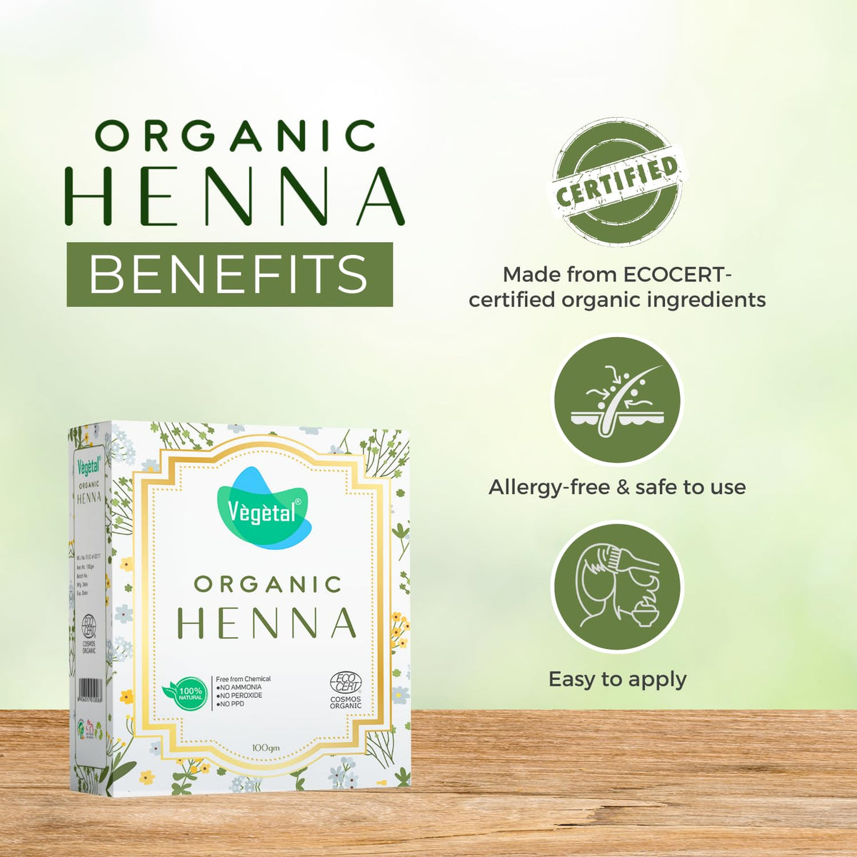Vegetal Henna Powder for Hair (100 GM)
