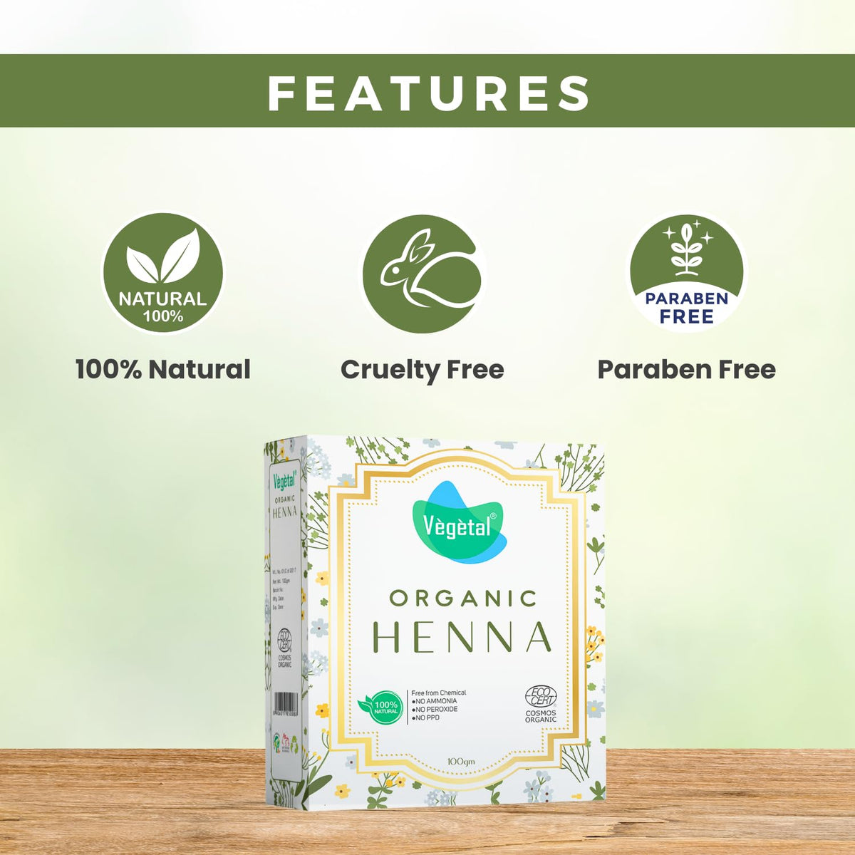 Vegetal Henna Powder for Hair (100 GM)