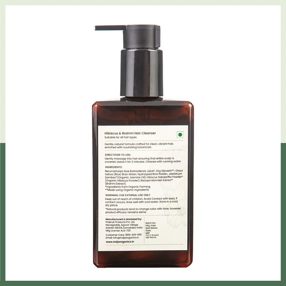 Naija Organics Hibiscus & Brahmi Hair Cleanser / Shampoo (200 ML)