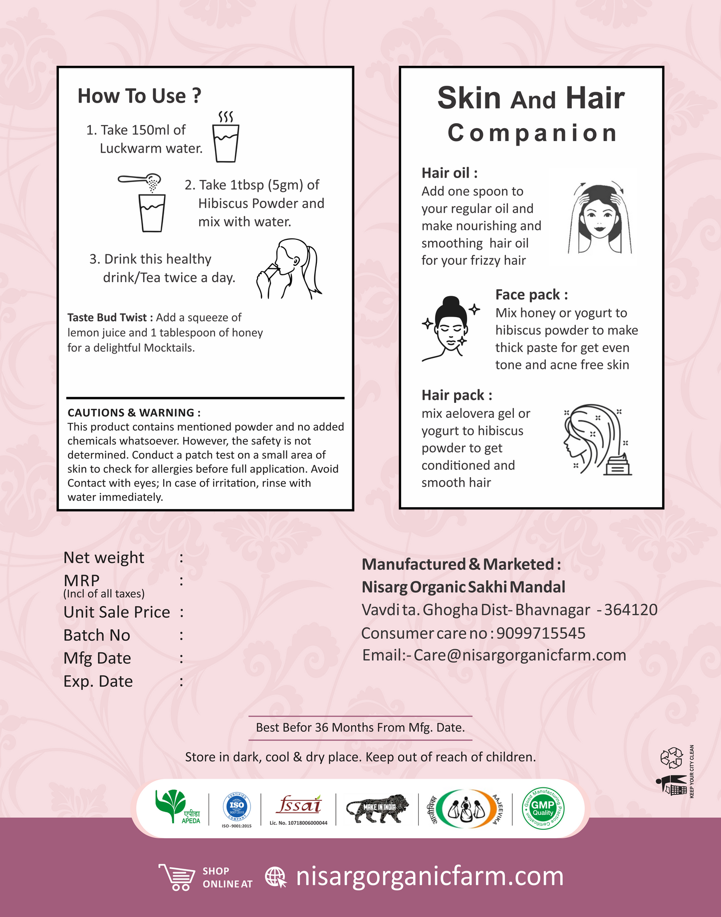 Nisarg Organic Farm Hibiscus Powder