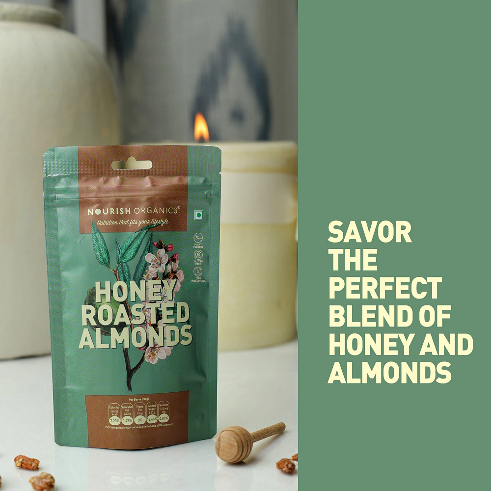 Nourish Organics Honey Roasted Almonds (100 GM)