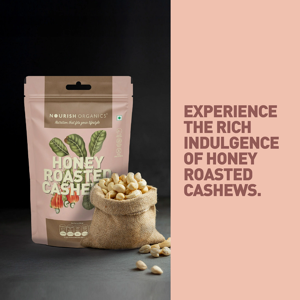 Nourish Organics Honey Roasted Cashews (100 GM)
