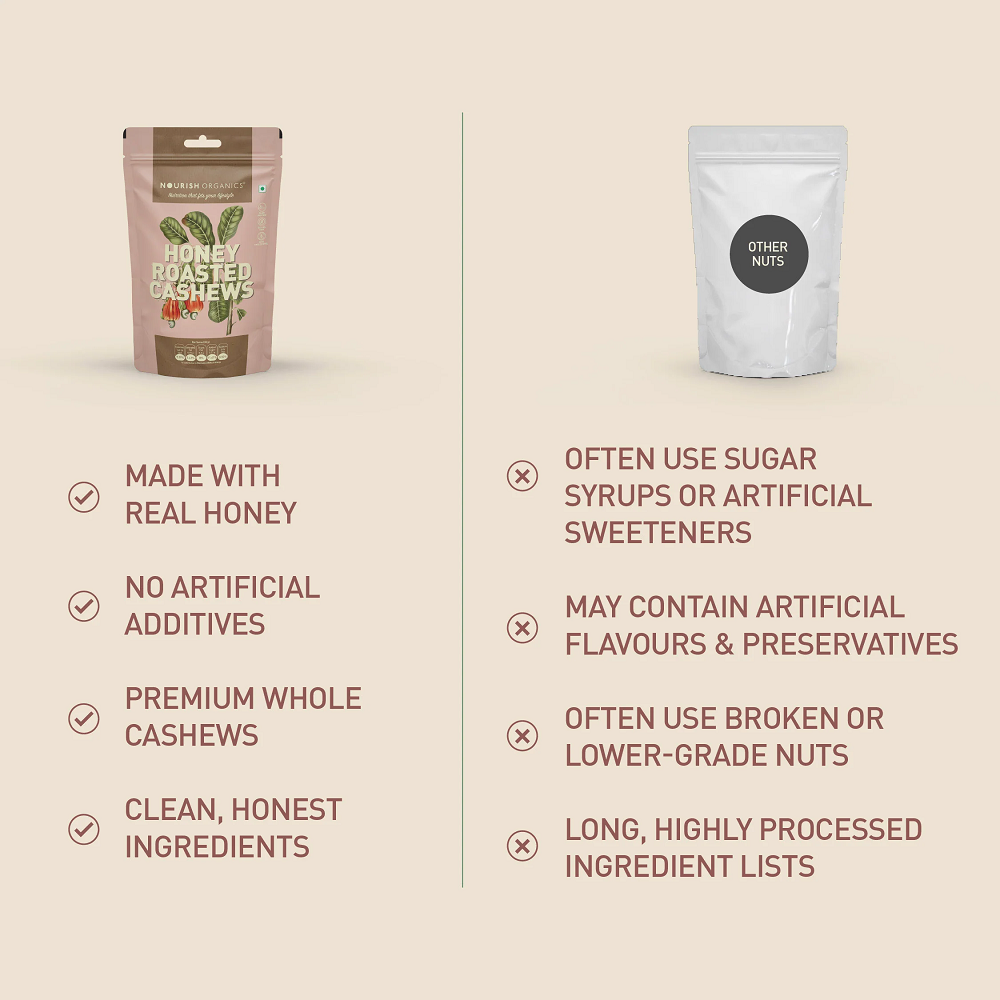 Nourish Organics Honey Roasted Cashews (100 GM)