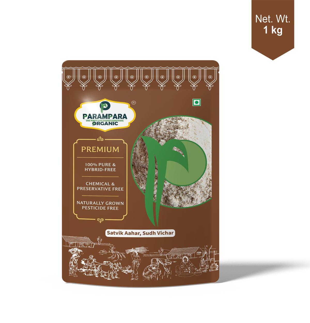 Parampara Organic Hulled Barley Flour (Jav-Atta)