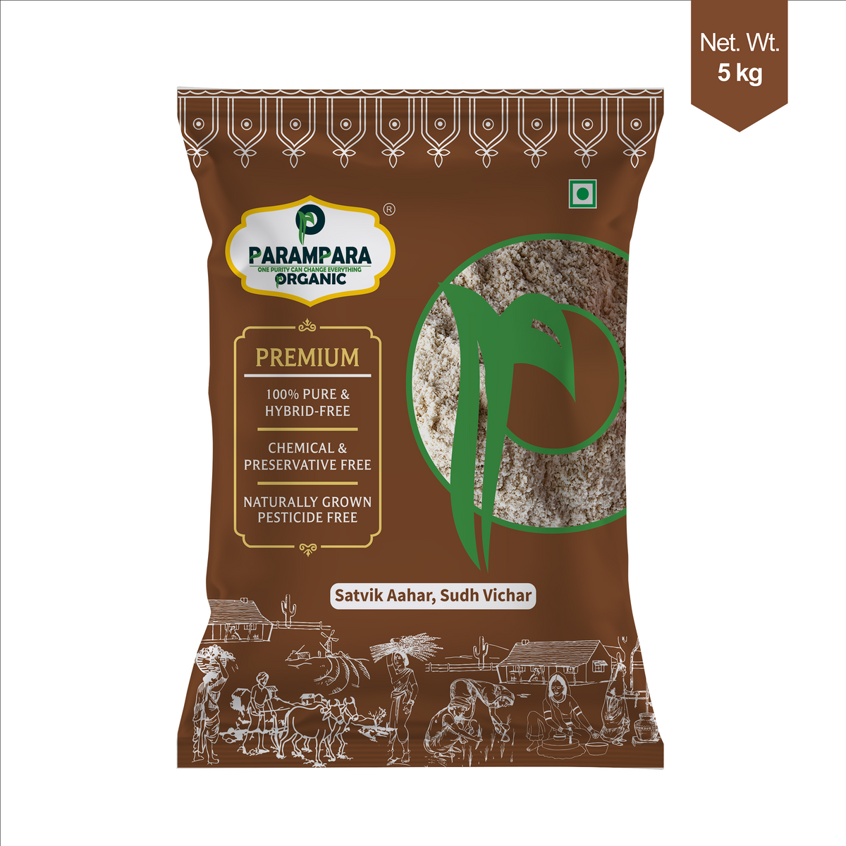 Parampara Organic Hulled Barley Flour (Jav-Atta)