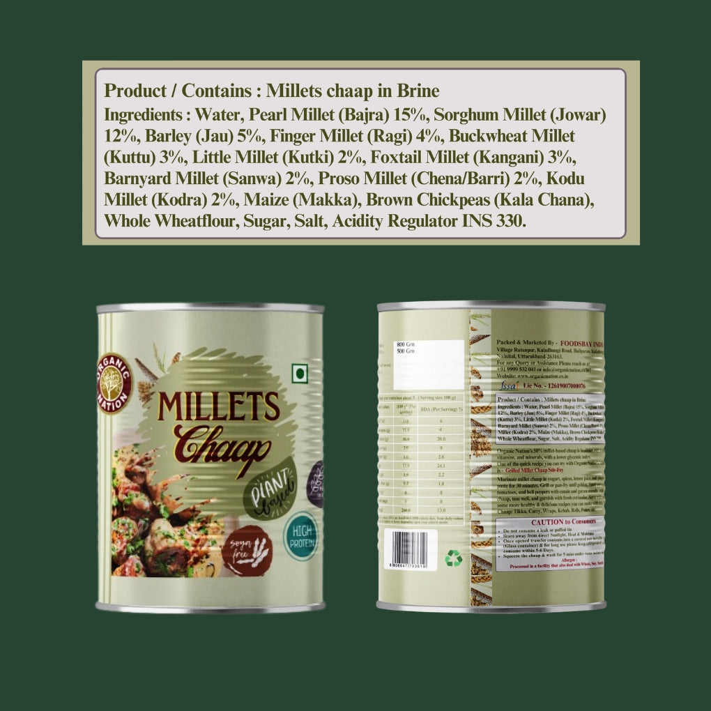 Organic Nation Millet Chaap (800 GM)