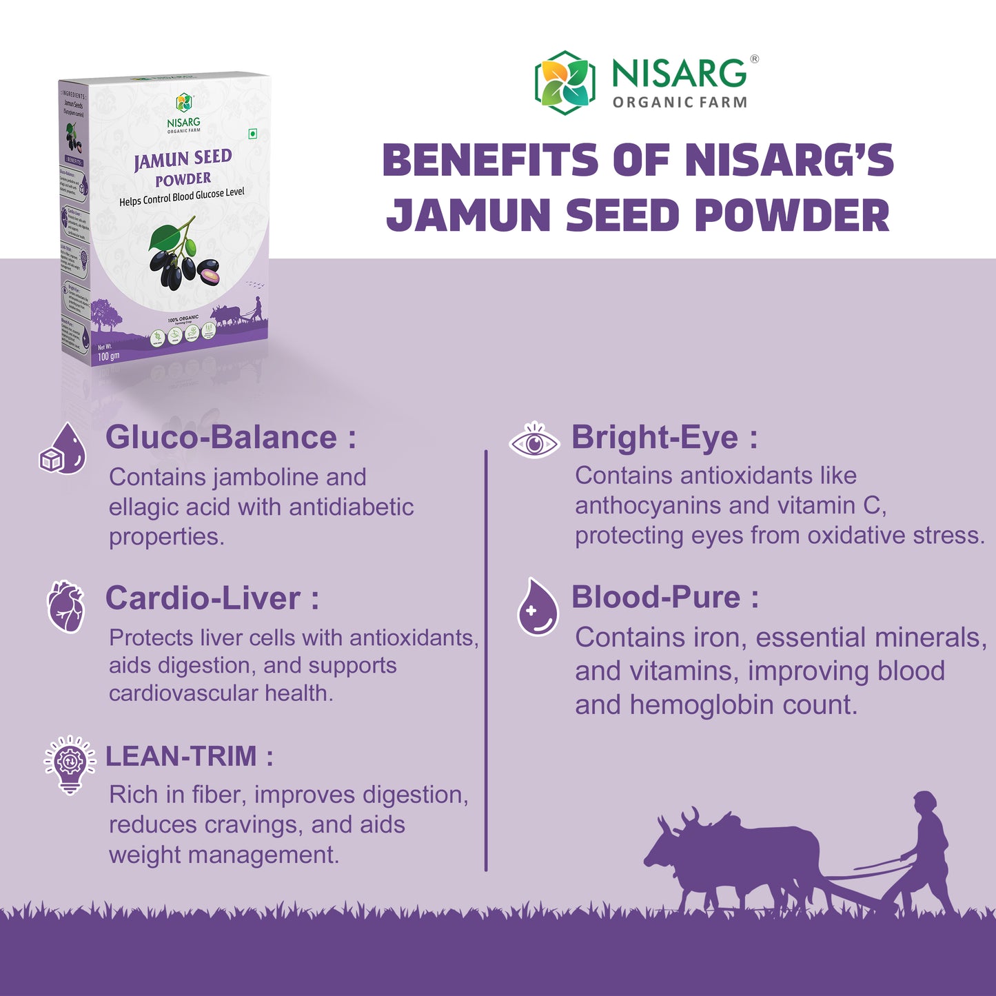 Nisarg Organic Farm Jamun Seeds Powder
