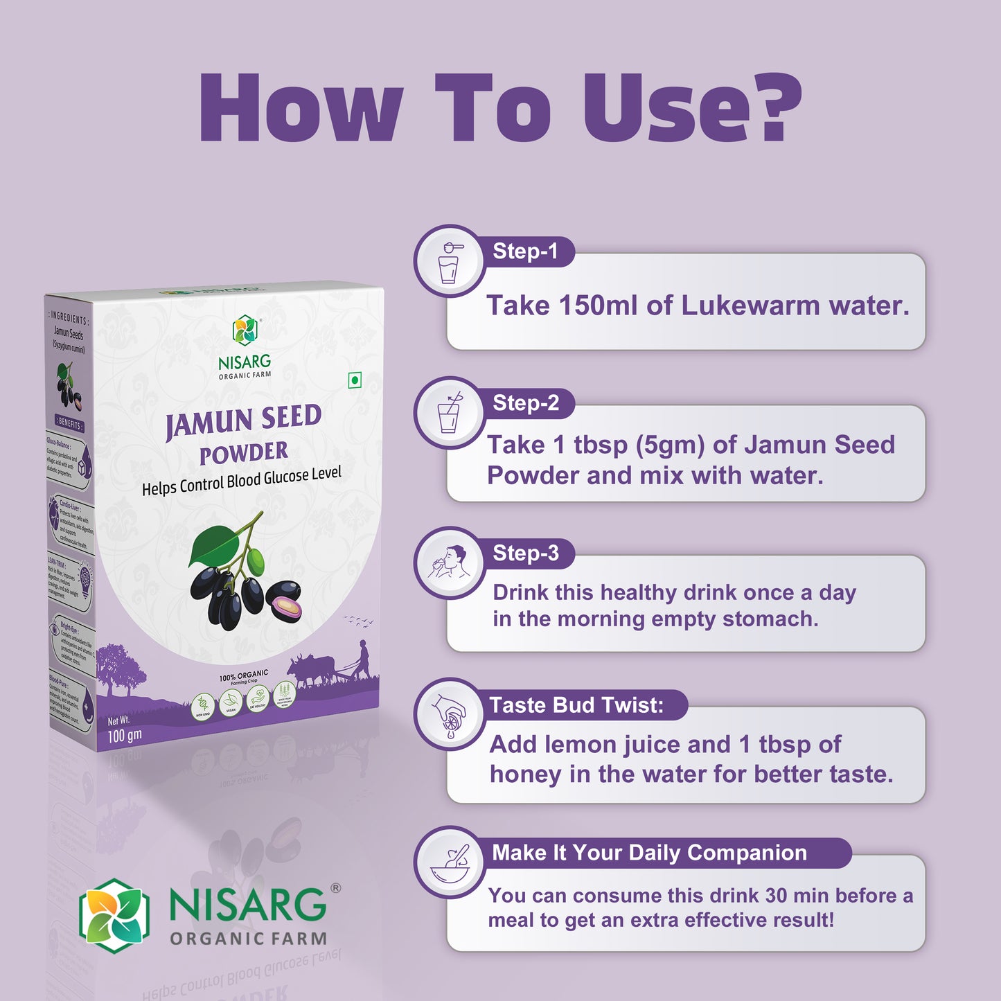 Nisarg Organic Farm Jamun Seeds Powder