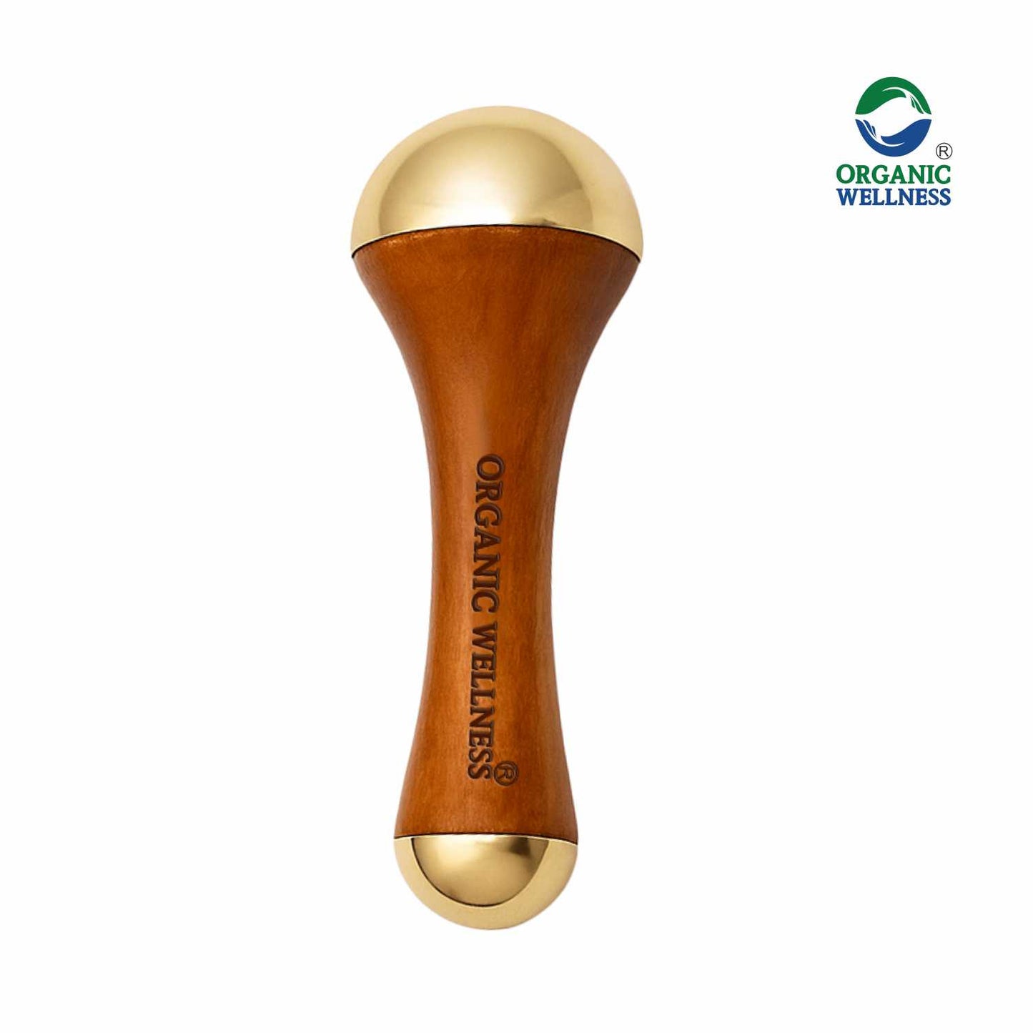 Organic Wellness Face Massager Acupoint Kansa Wand Massager With Wooden Handle