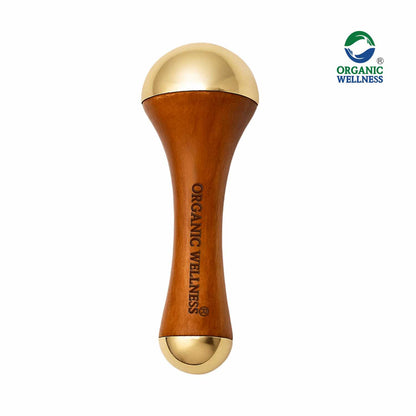 Organic Wellness Face Massager Acupoint Kansa Wand Massager With Wooden Handle
