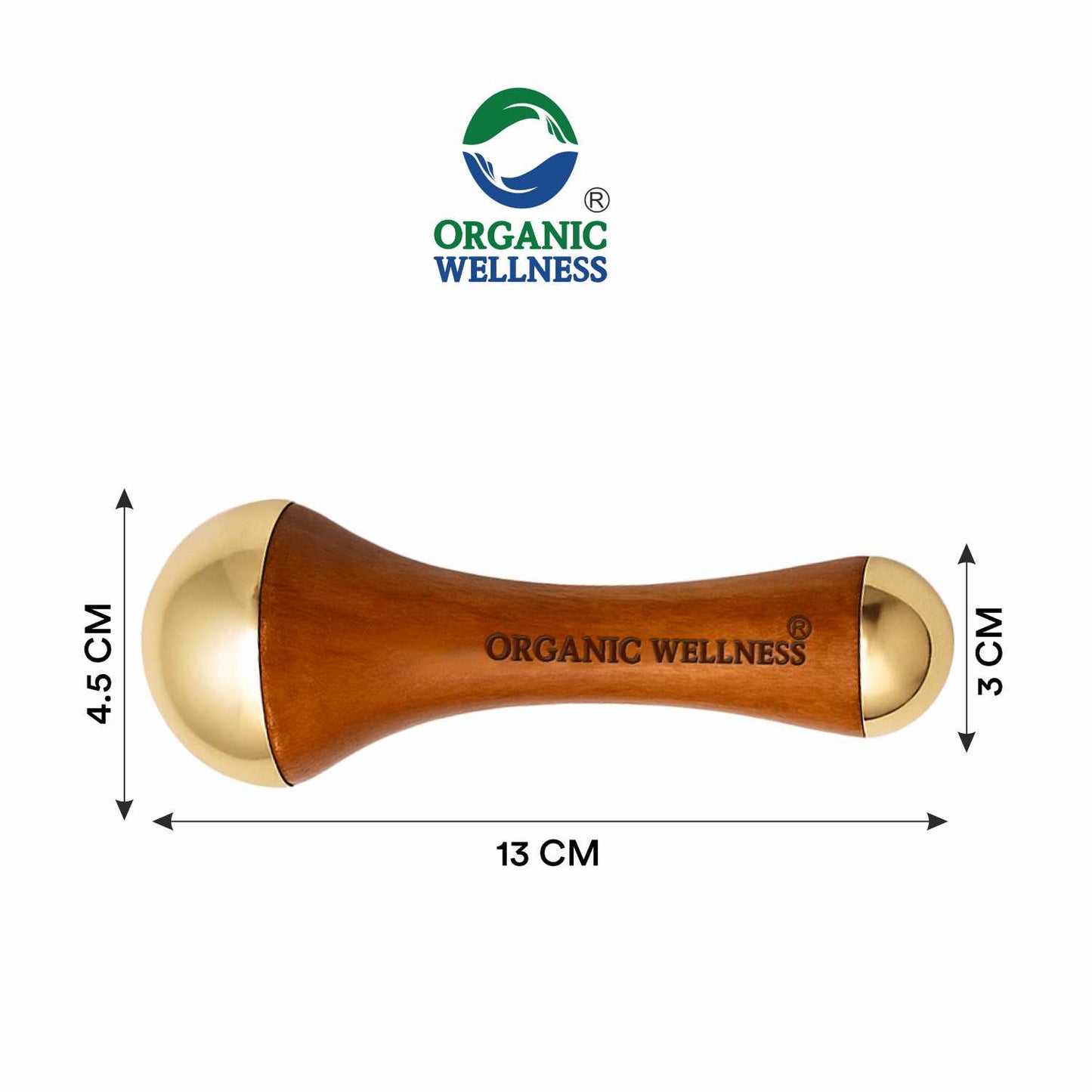 Organic Wellness Face Massager Acupoint Kansa Wand Massager With Wooden Handle