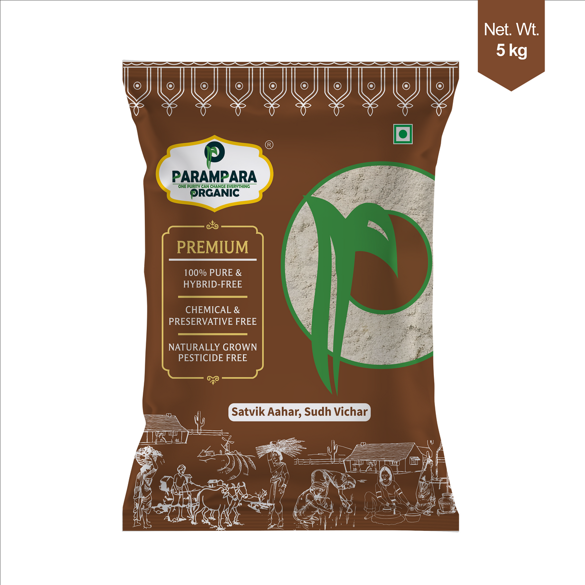 Parampara Organic Khapli Wheat Flour (Khapli Atta)