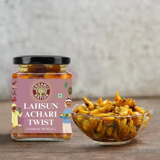 Organic Nation Lahsun Achari Twist (Garlic Pickle)