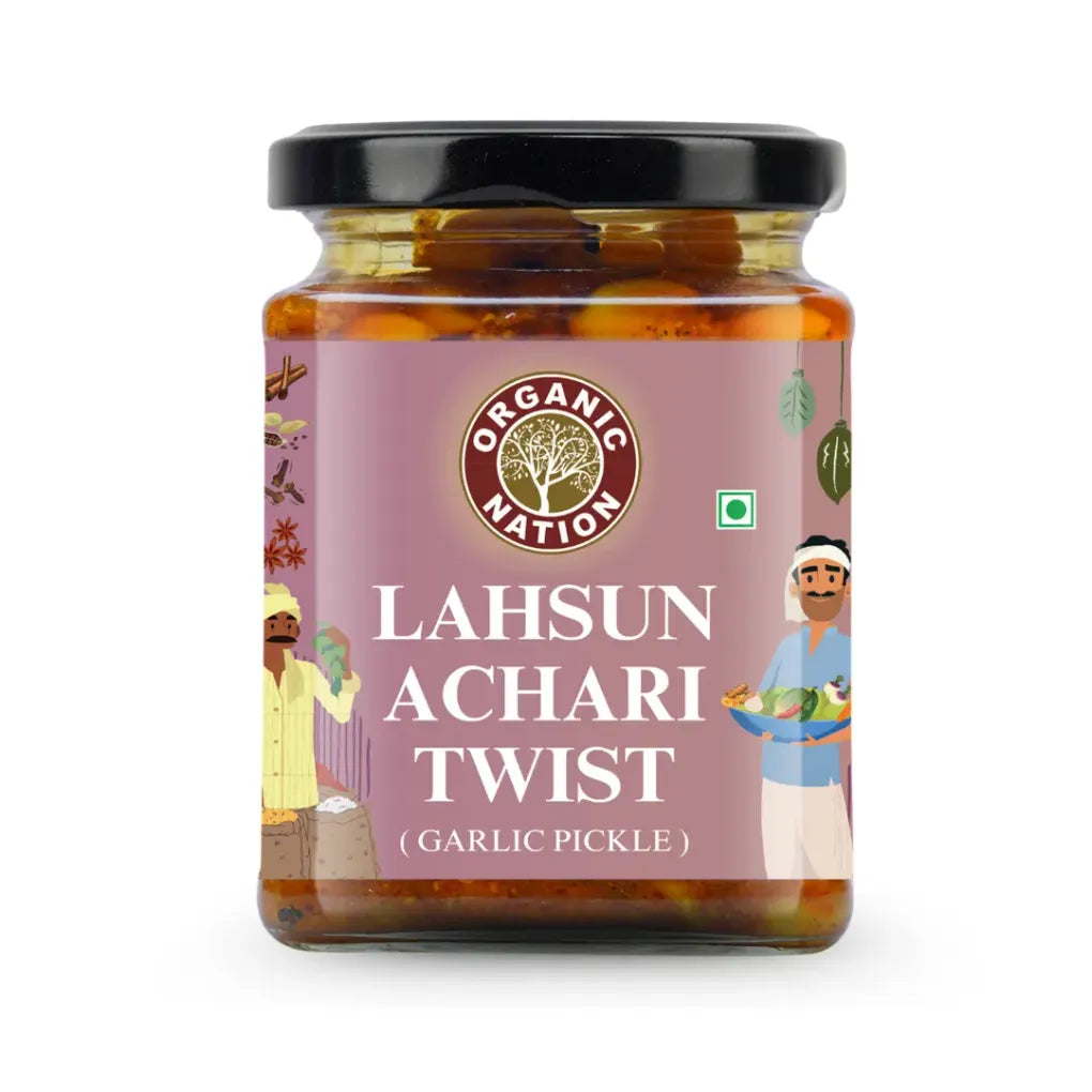 Organic Nation Lahsun Achari Twist (Garlic Pickle) (250 GM)