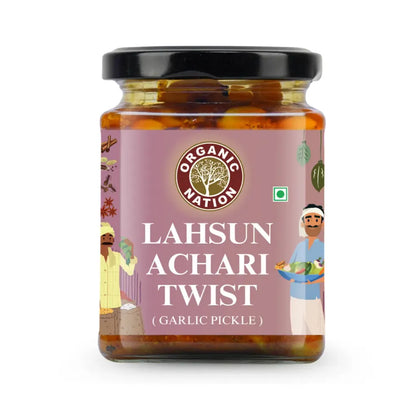 Organic Nation Lahsun Achari Twist (Garlic Pickle) (250 GM)