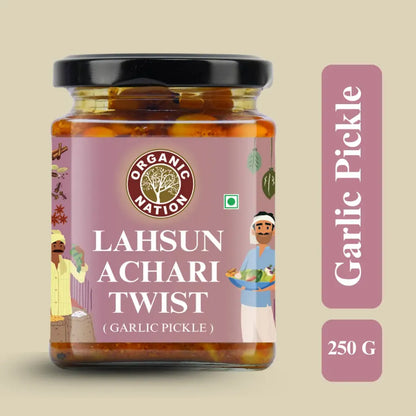 Organic Nation Lahsun Achari Twist (Garlic Pickle) (250 GM)