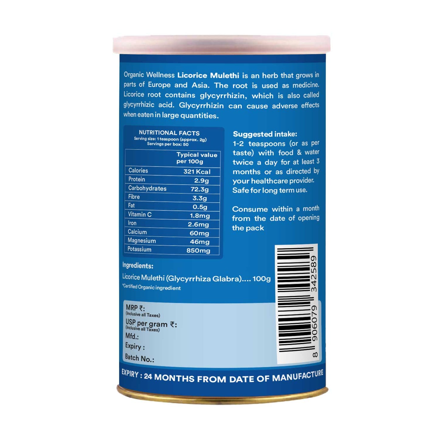 Organic Wellness Licorice Mulethi Powder (100 GM)