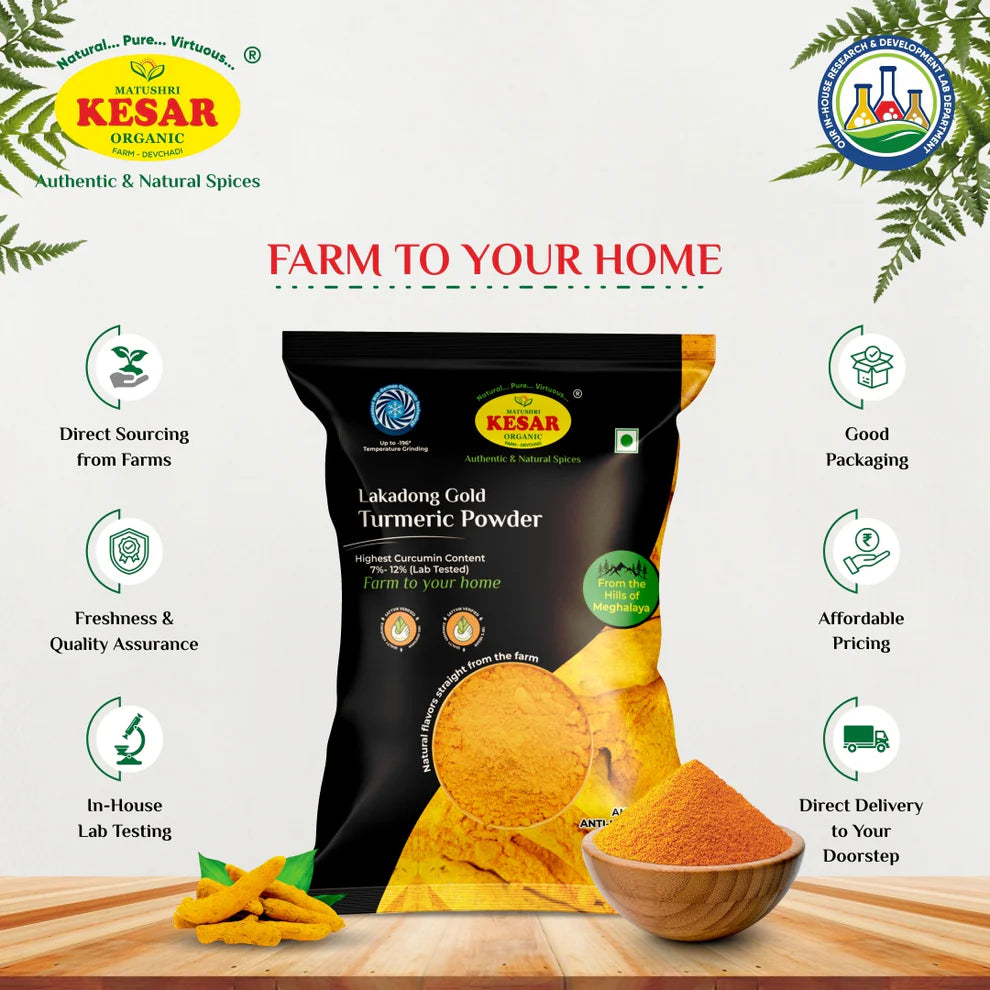 Kesar Organic Lakadong Gold Turmeric Powder