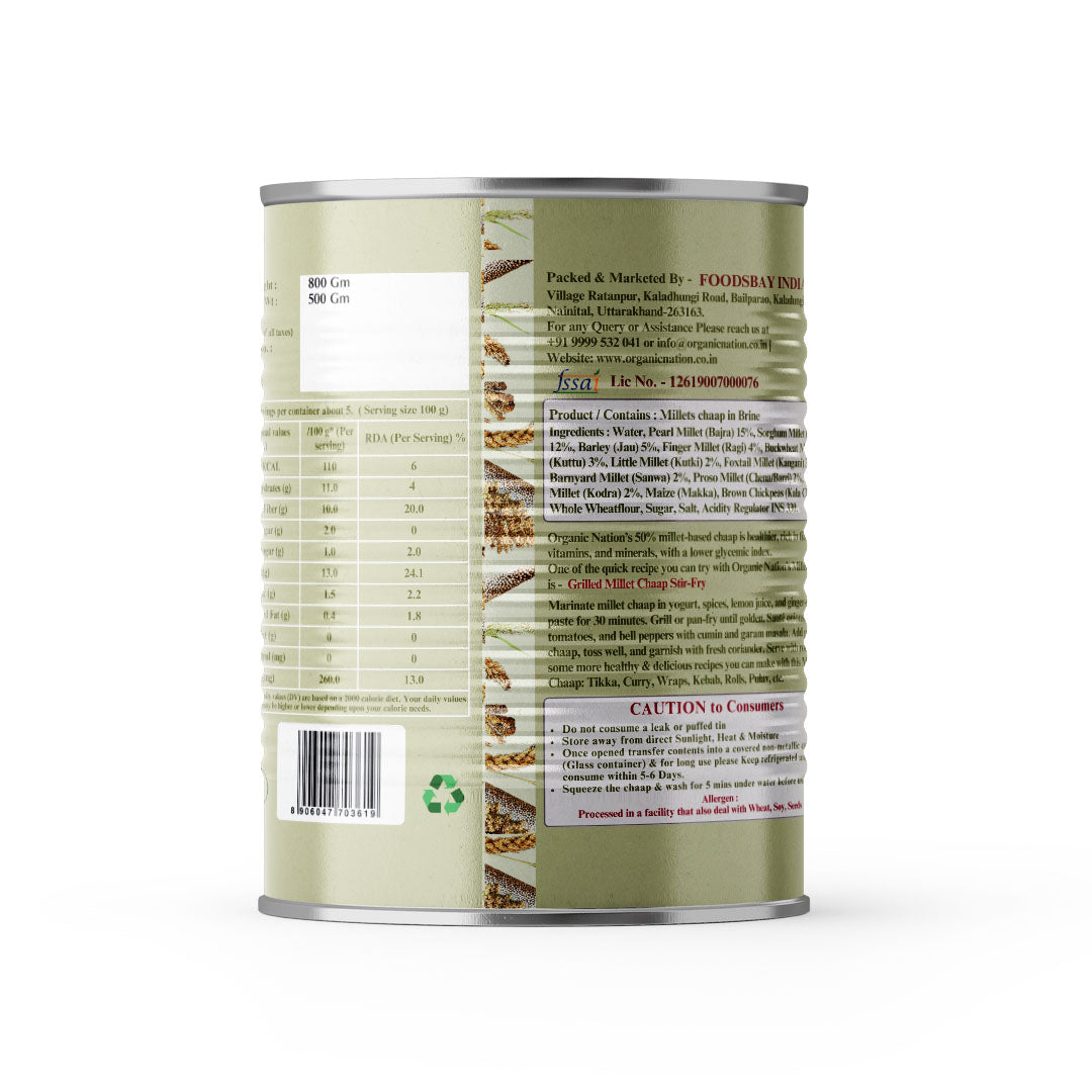 Organic Nation Millet Chaap (800 GM)