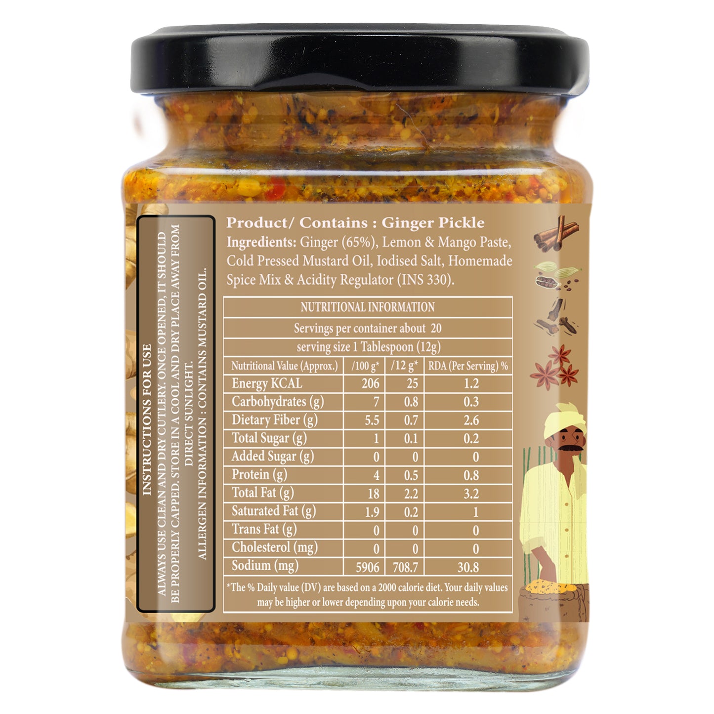 Organic Nation Adrak Achari Fusion (Ginger Pickle)