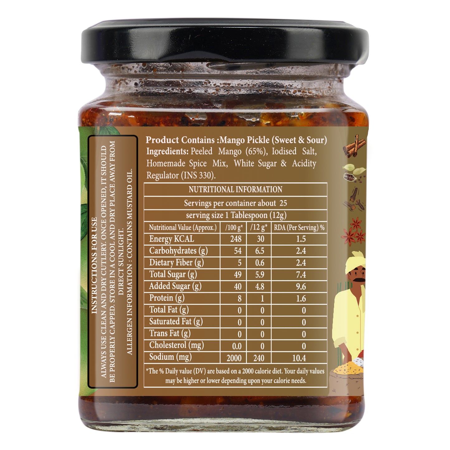 Organic Nation Chatpata Mango Pickle (Sweet Mango Pickle)