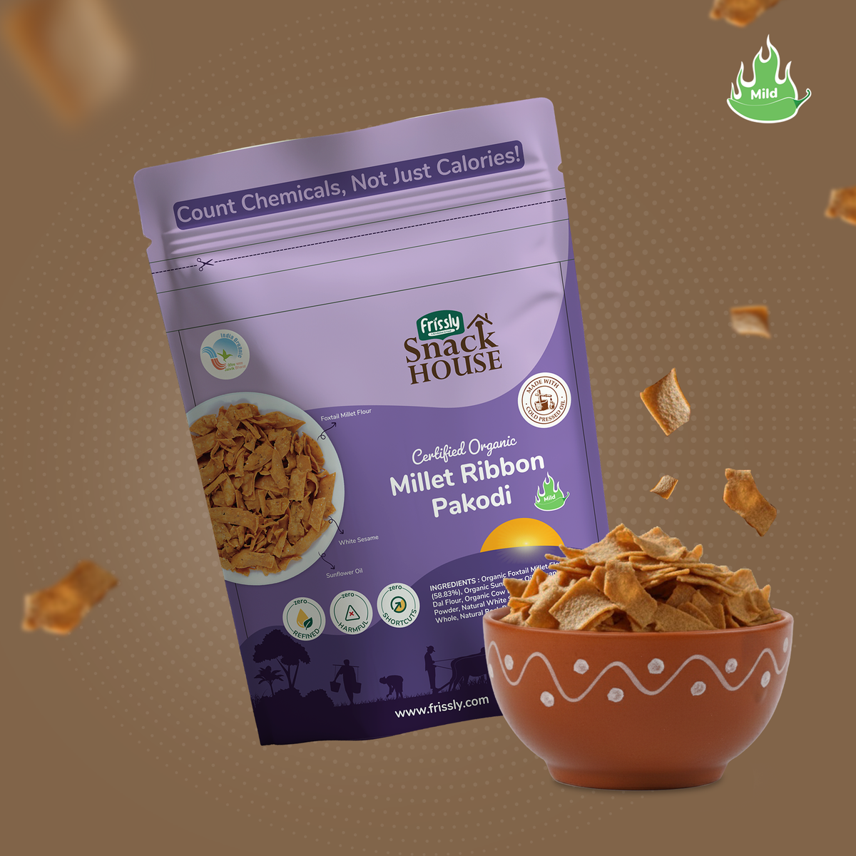 Frissly Millet Ribbon Pakodi (100 GM) (PACK OF 2)