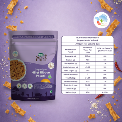 Frissly Millet Ribbon Pakodi (100 GM) (PACK OF 2)