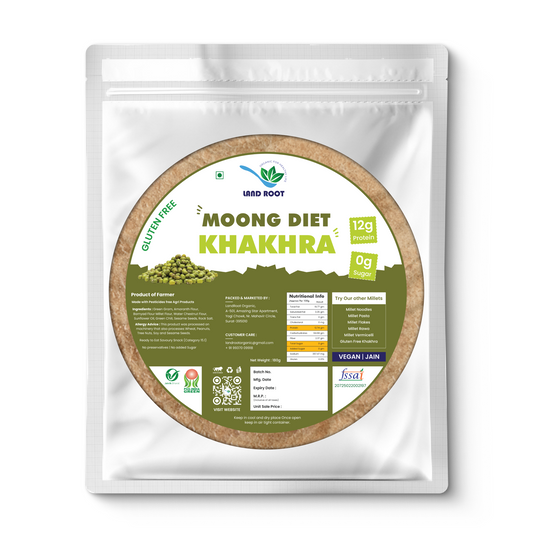 LandRoot Organic Gluten Free Moong Diet Khakhra (180 GM)