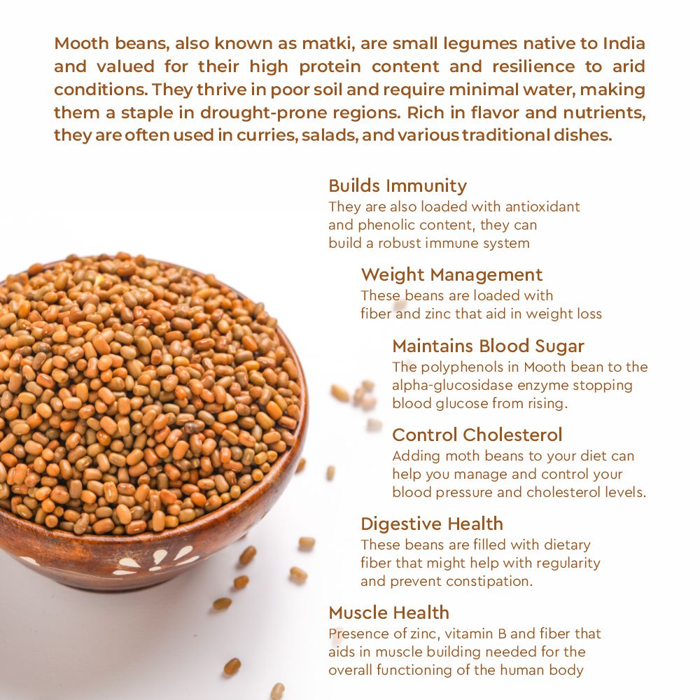 Nidhi Organics Desi Mooth Bean (Matki Bean)